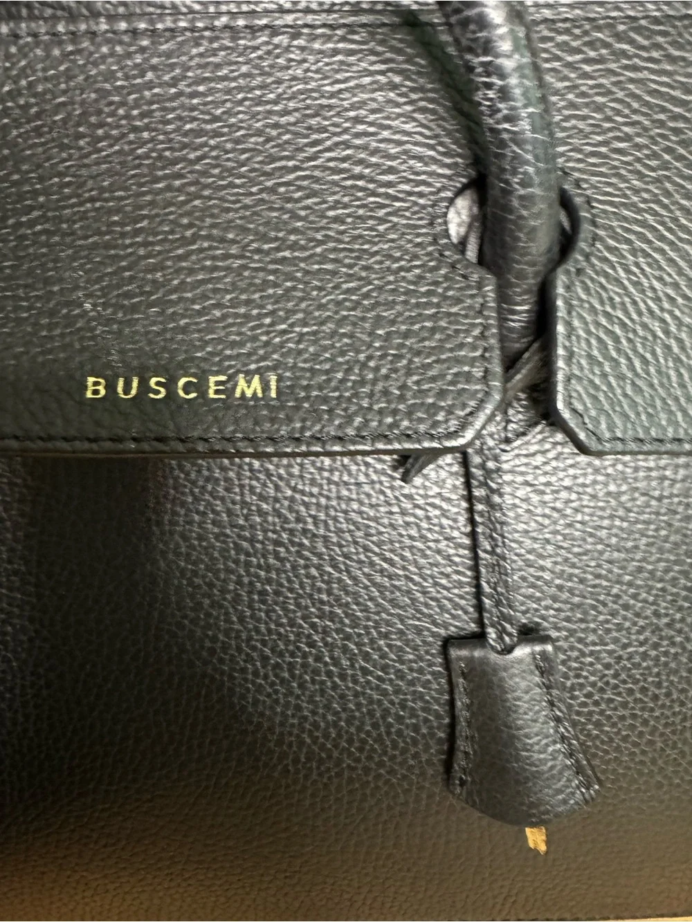 Buscemi PHD large Black Leather Gold Lock Backpack. Key and dust bag.
